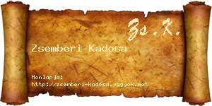 Zsemberi Kadosa névjegykártya